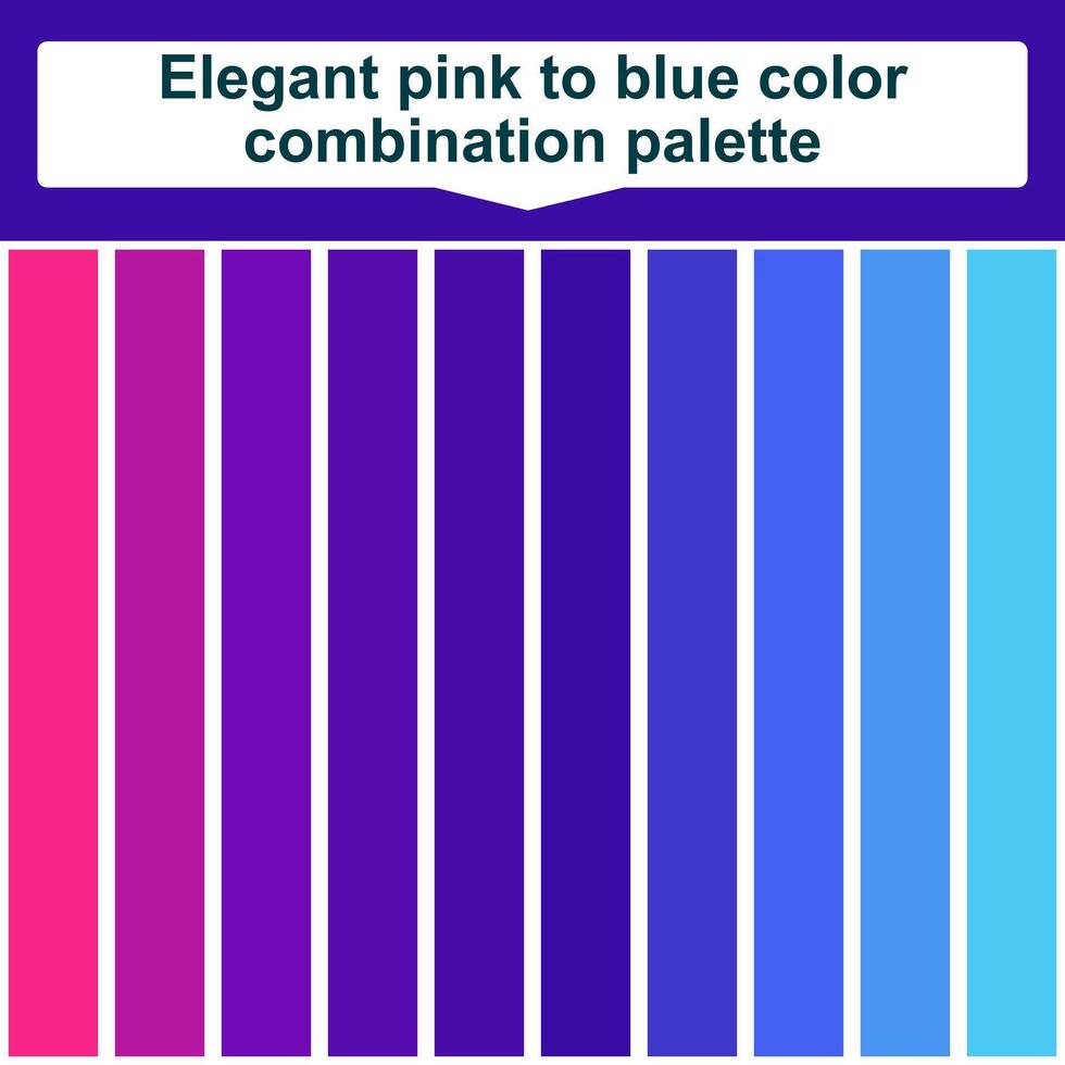 Elegant pink to blue color combination palette. Abstract Colored Palette Guide vector