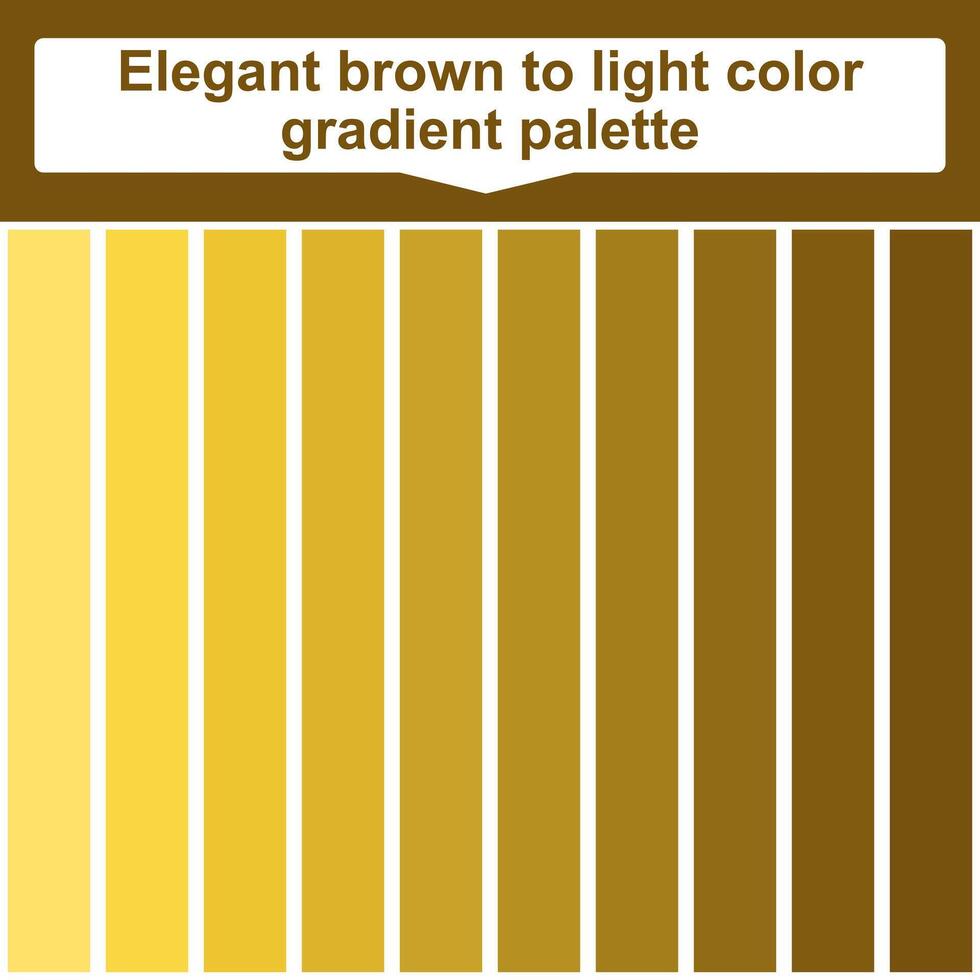 Elegant brown to light color gradient palette. Abstract Colored Palette Guide. Gold combination palette vector