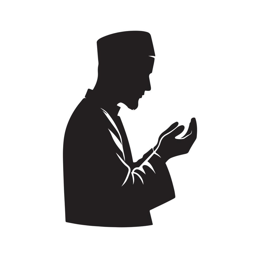 Muslim Praying silhouette. praying symbol illustration vector
