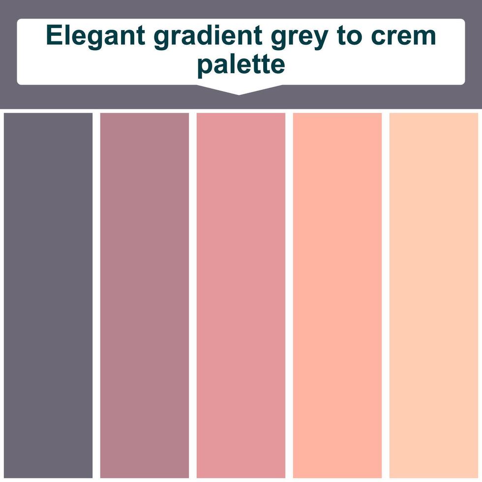 Elegant gradient grey to crem palette. 5 set color palette. Beautiful color palette vector