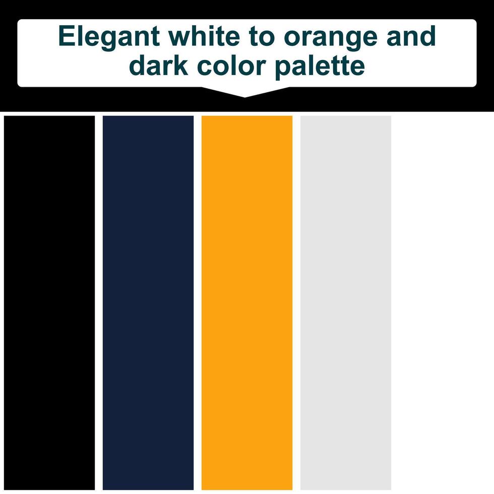 Elegant white to orange and dark color palette. 5 set color palette. Beautiful color palette vector