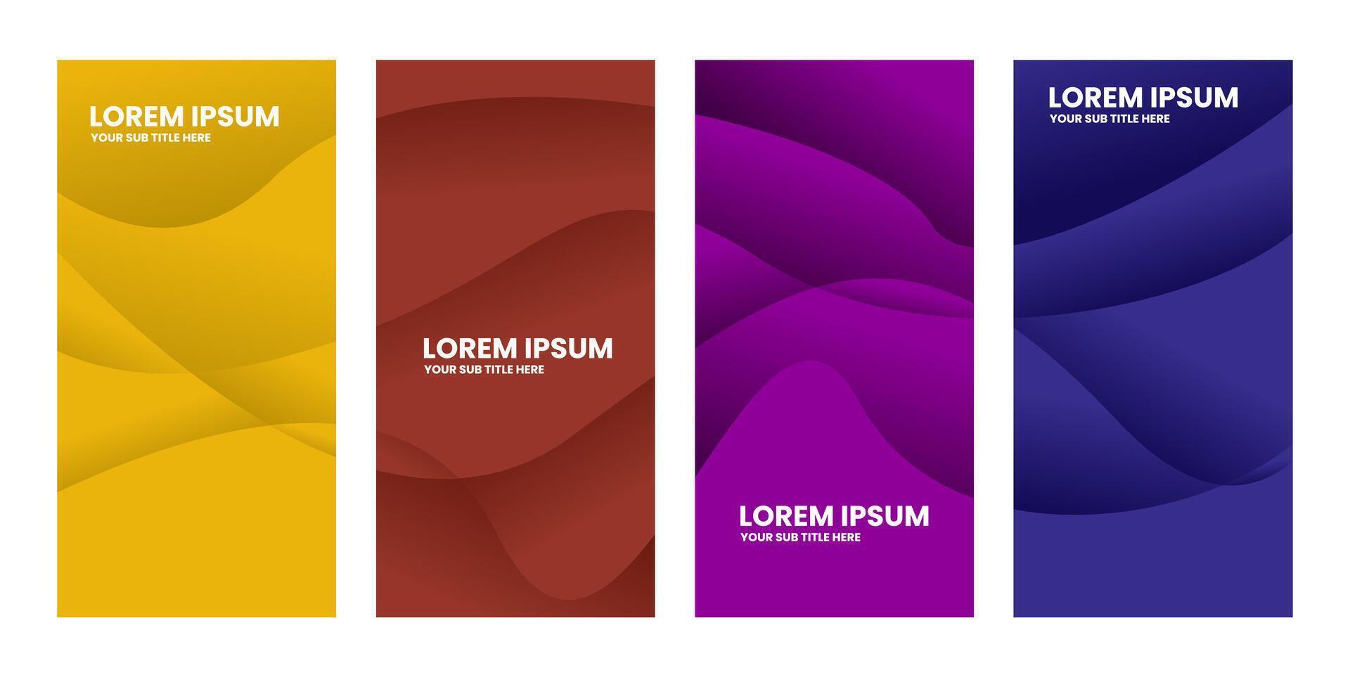 abstract banners set with colorful waves vector