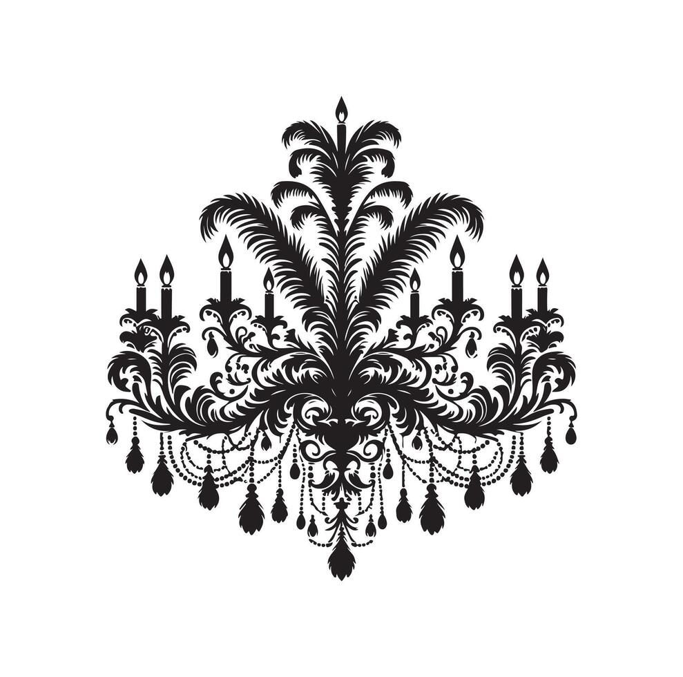 chandelier illustration icon silhouette style vector
