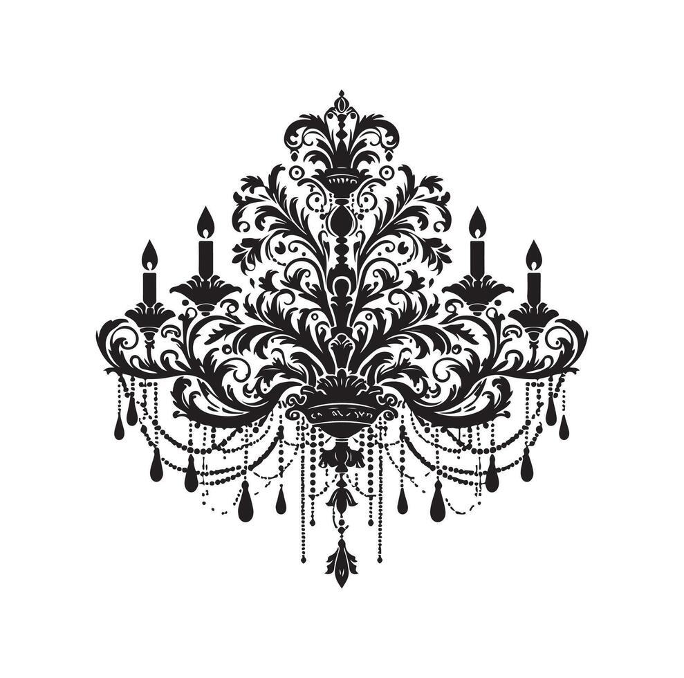 chandelier illustration icon silhouette style vector