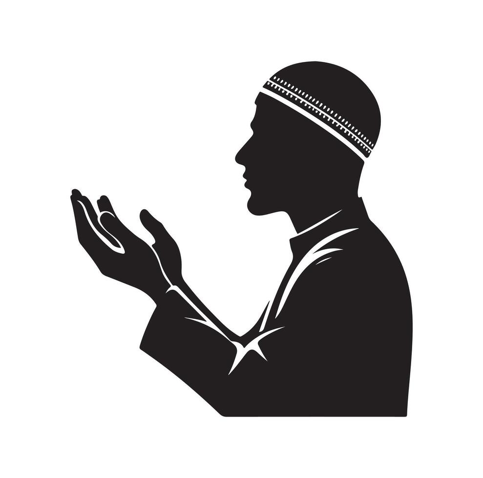 Muslim Praying silhouette. praying symbol illustration vector