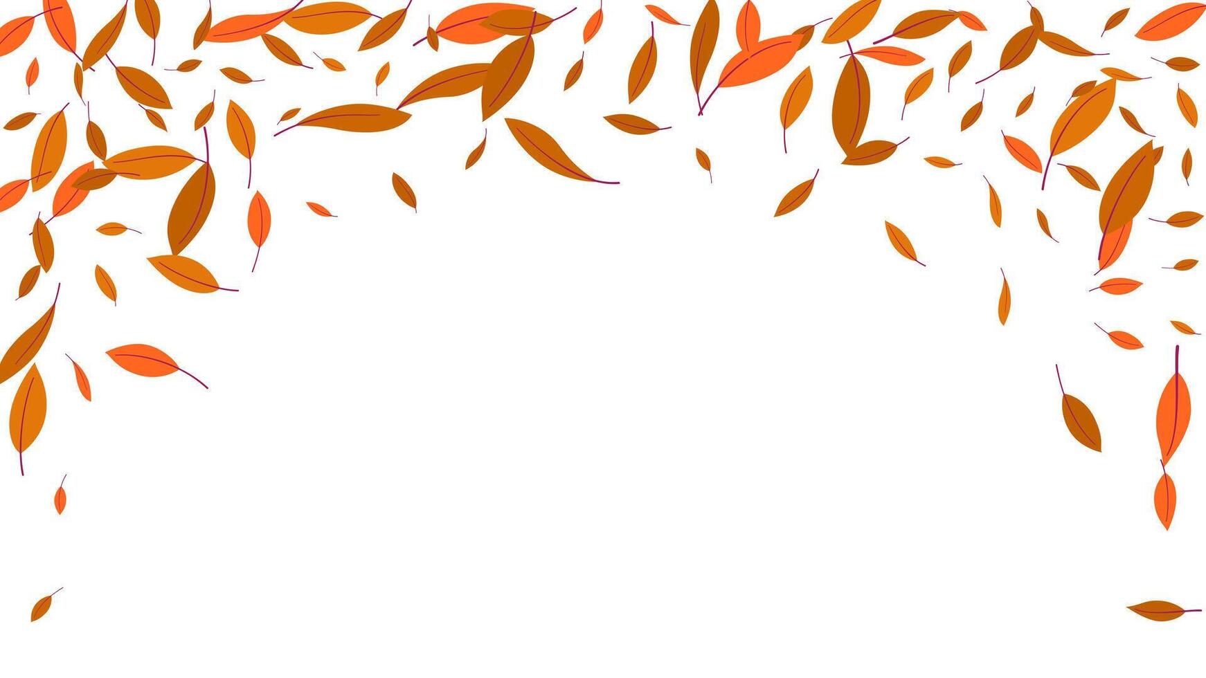 Autumn decoration frame background with blowing leaves orange and brown color vector