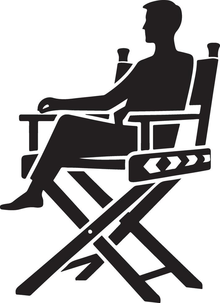 Director Chair, black color silhouette vector