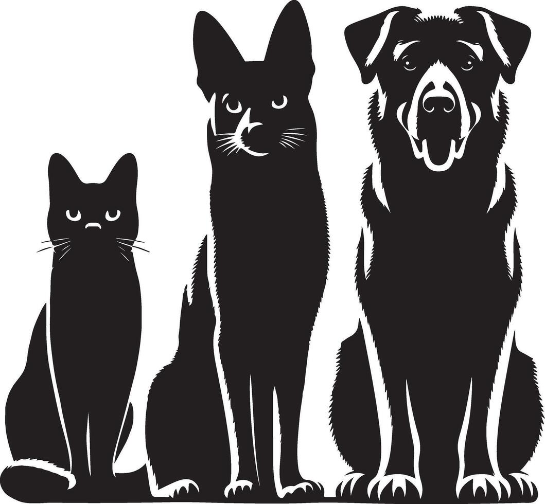 perro gato silueta imágenes ,negro color silueta vector