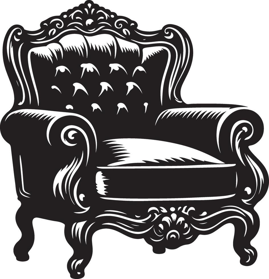 Fauteuil Chair, black color silhouette vector