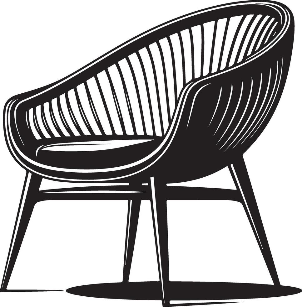 Modern Chair, black color silhouette vector