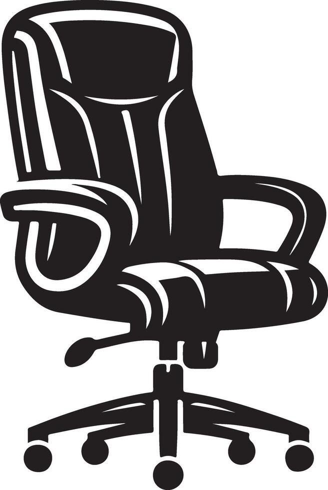 Office chair, black color silhouette vector