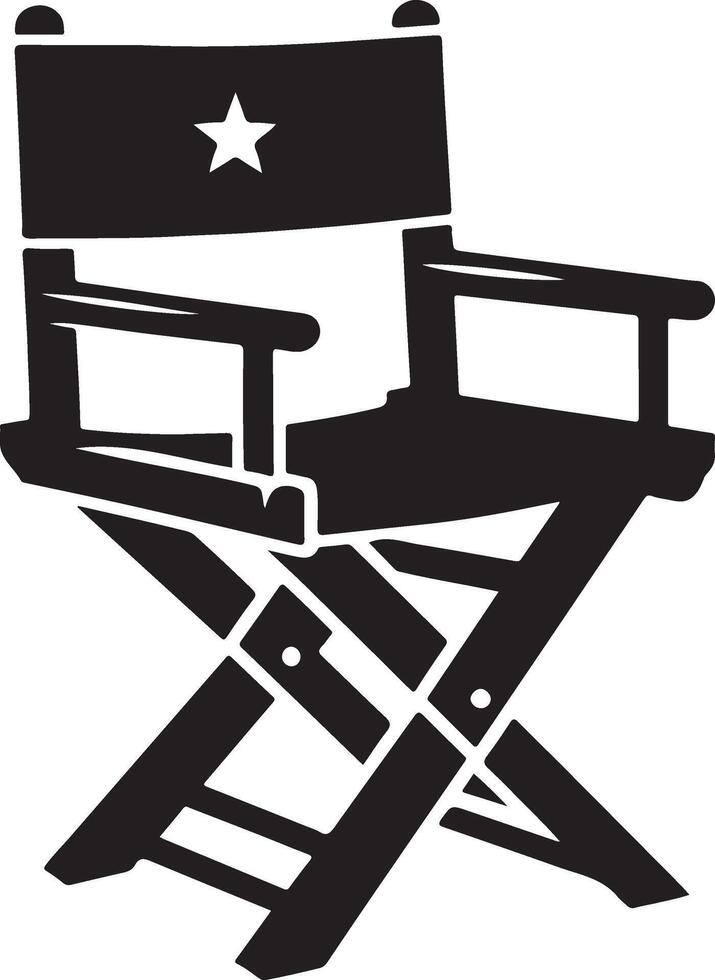 Director Chair, black color silhouette vector