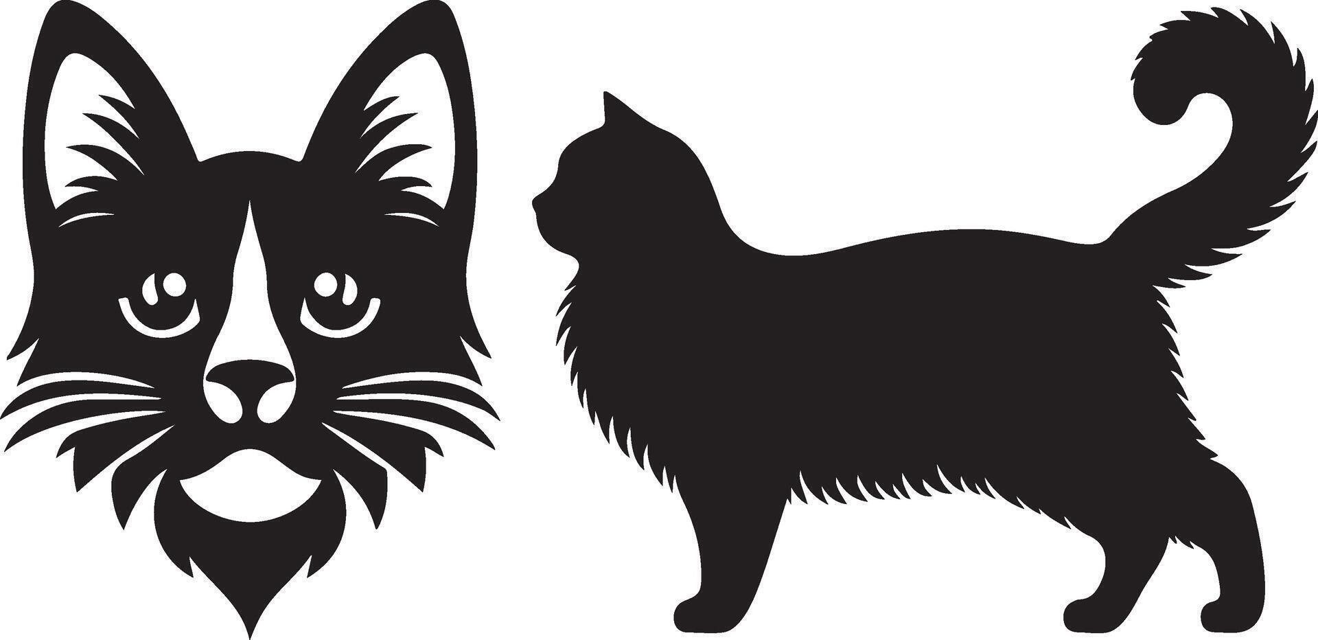 Dog Cat Silhouette Images ,black color silhouette vector