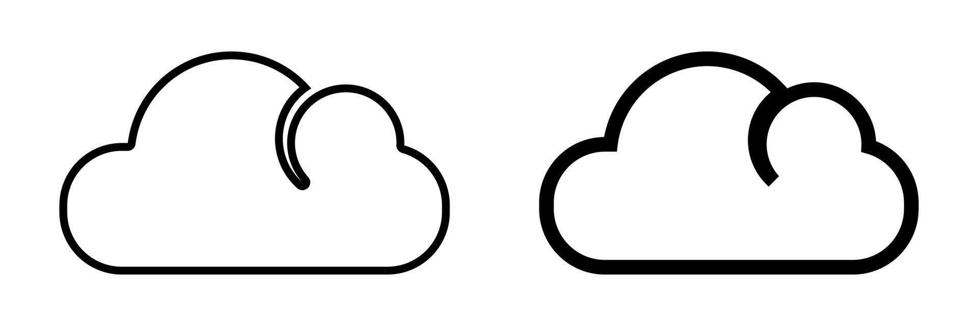 Cloud shape icons. Line cloud sky logo vector
