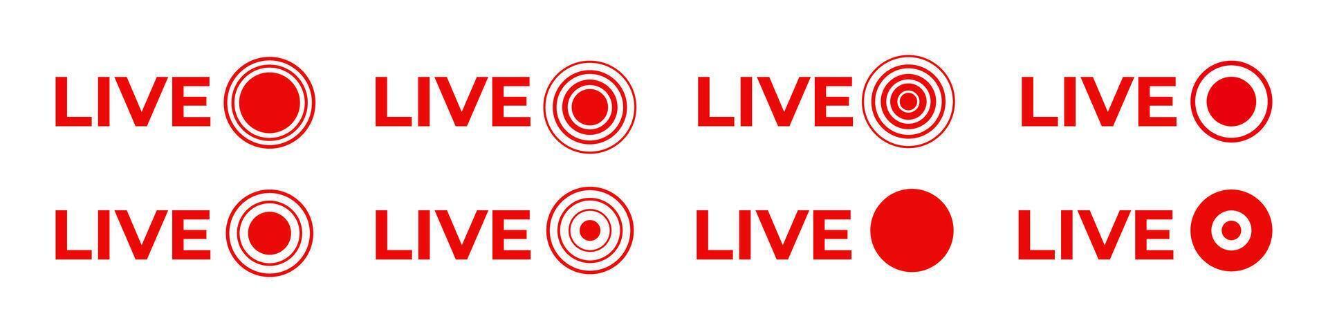 Online live stream . Red broadcast icon. vector