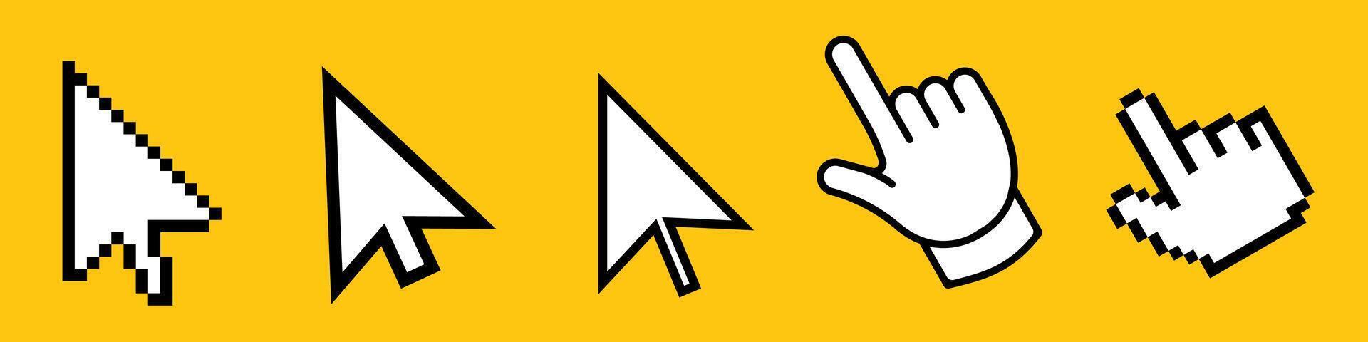 Click cursor icon. Computer mouse pointer arrow vector