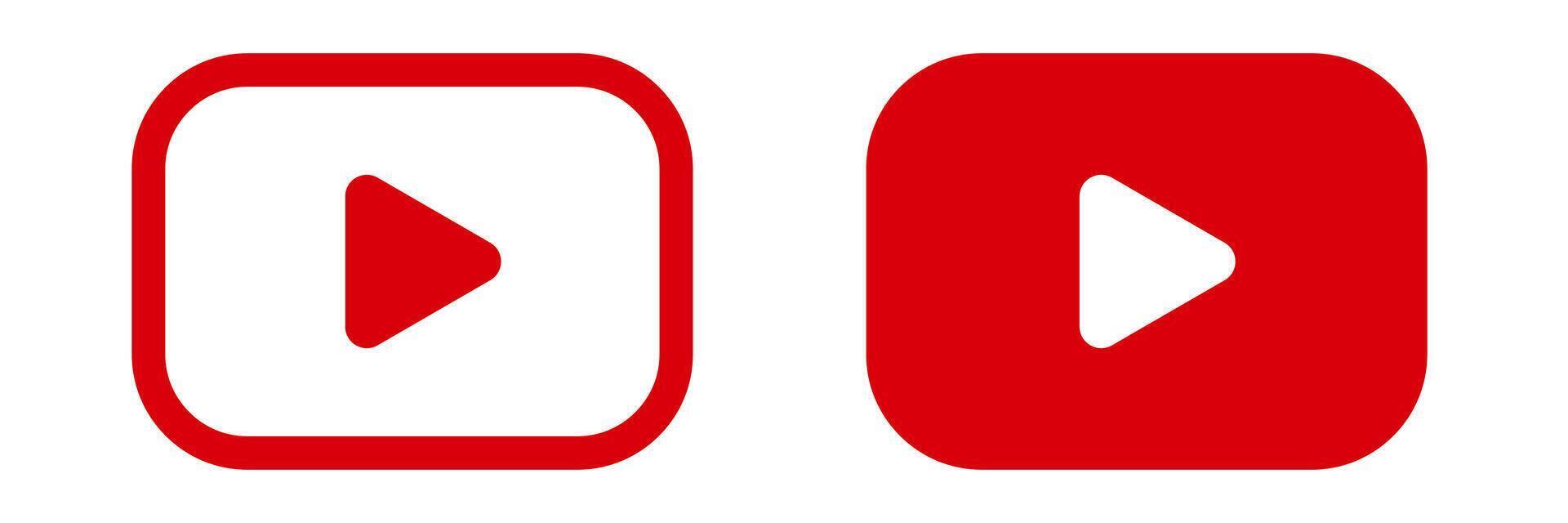 Red play button symbol. play button icon. vector