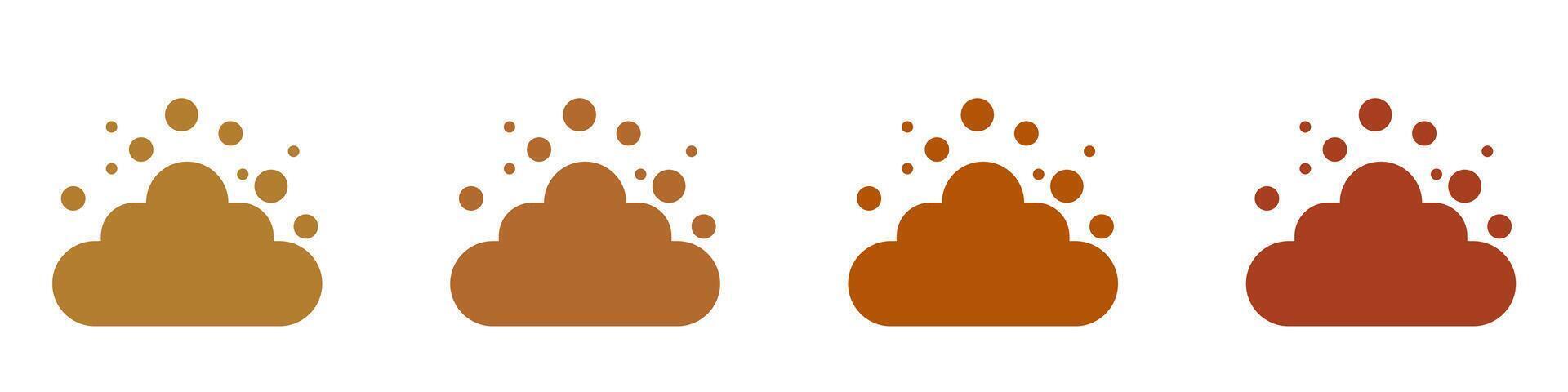 Dog poop icon with smell. Baby silhouette shit vector