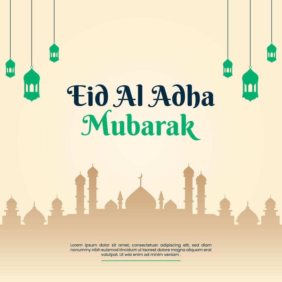 Eid al adha mubarak islamic festival social media banner template vector