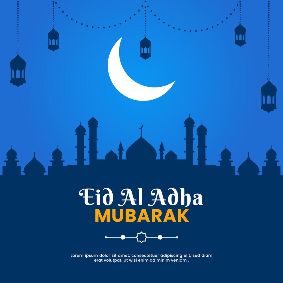 Eid al adha mubarak islamic festival social media banner templateia banner template vector