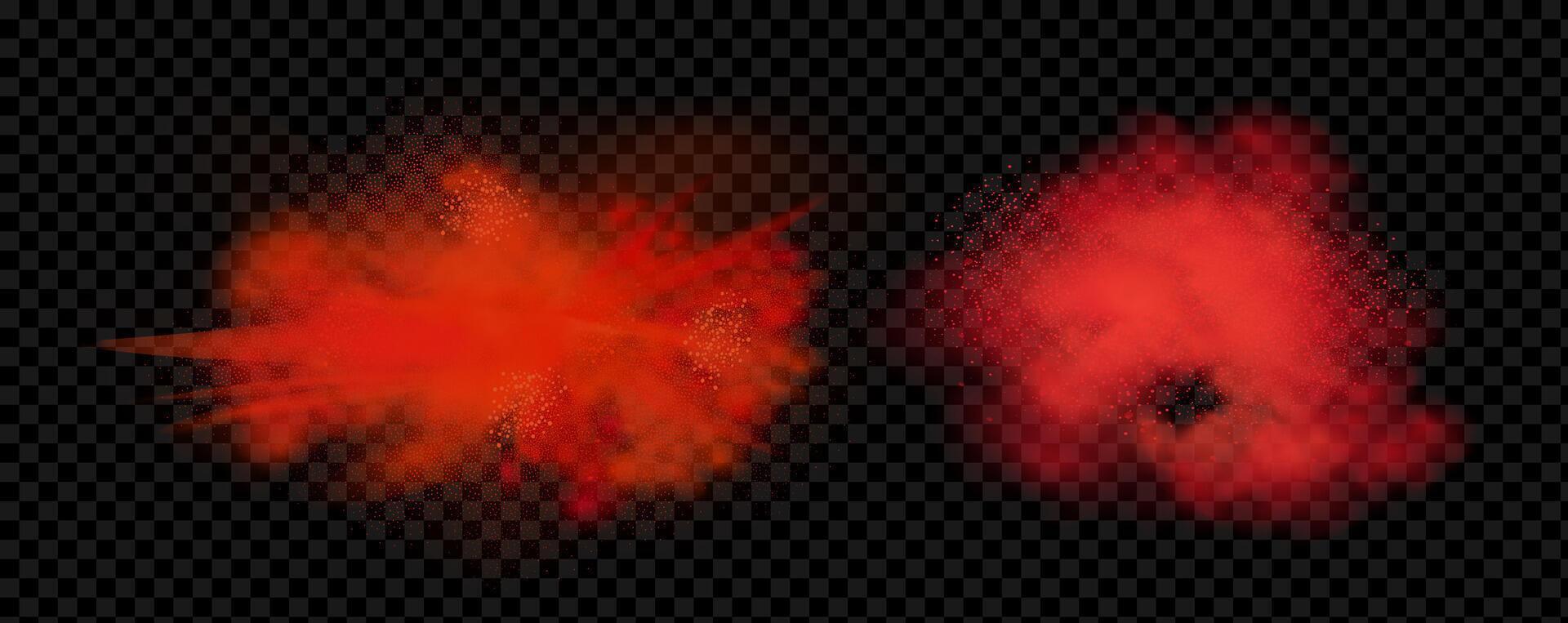 Explosion of red chili pepper, spices and paprika. vector