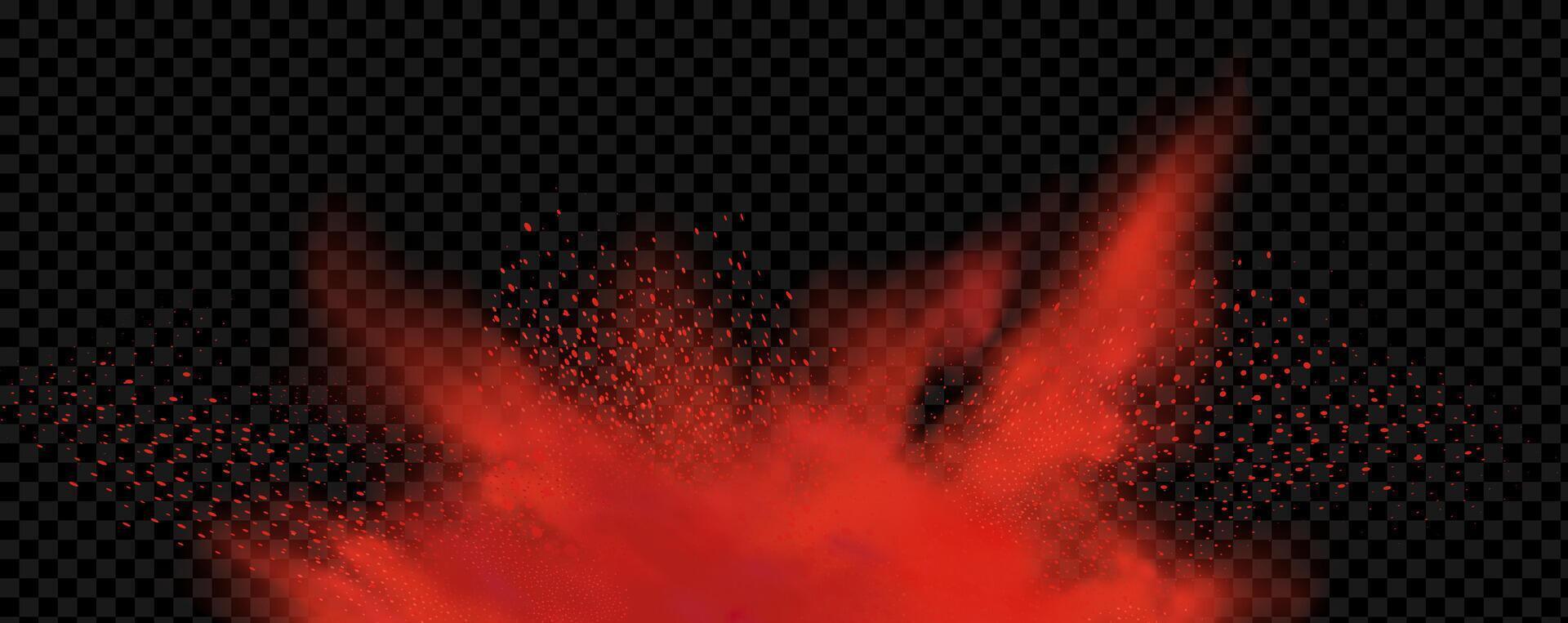 Explosion of red chili pepper, spices and paprika. vector