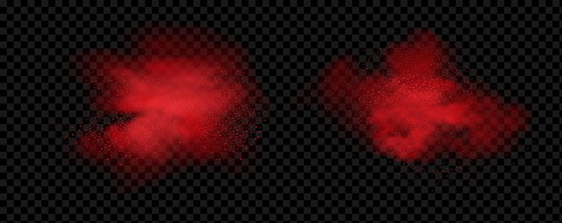 Explosion of red chili pepper, spices and paprika. vector