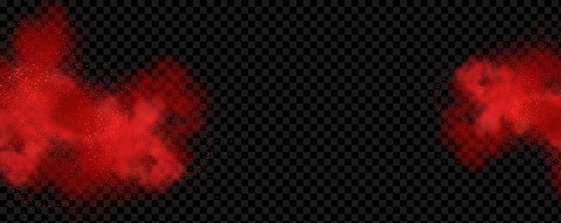 Explosion of red chili pepper, spices and paprika. vector