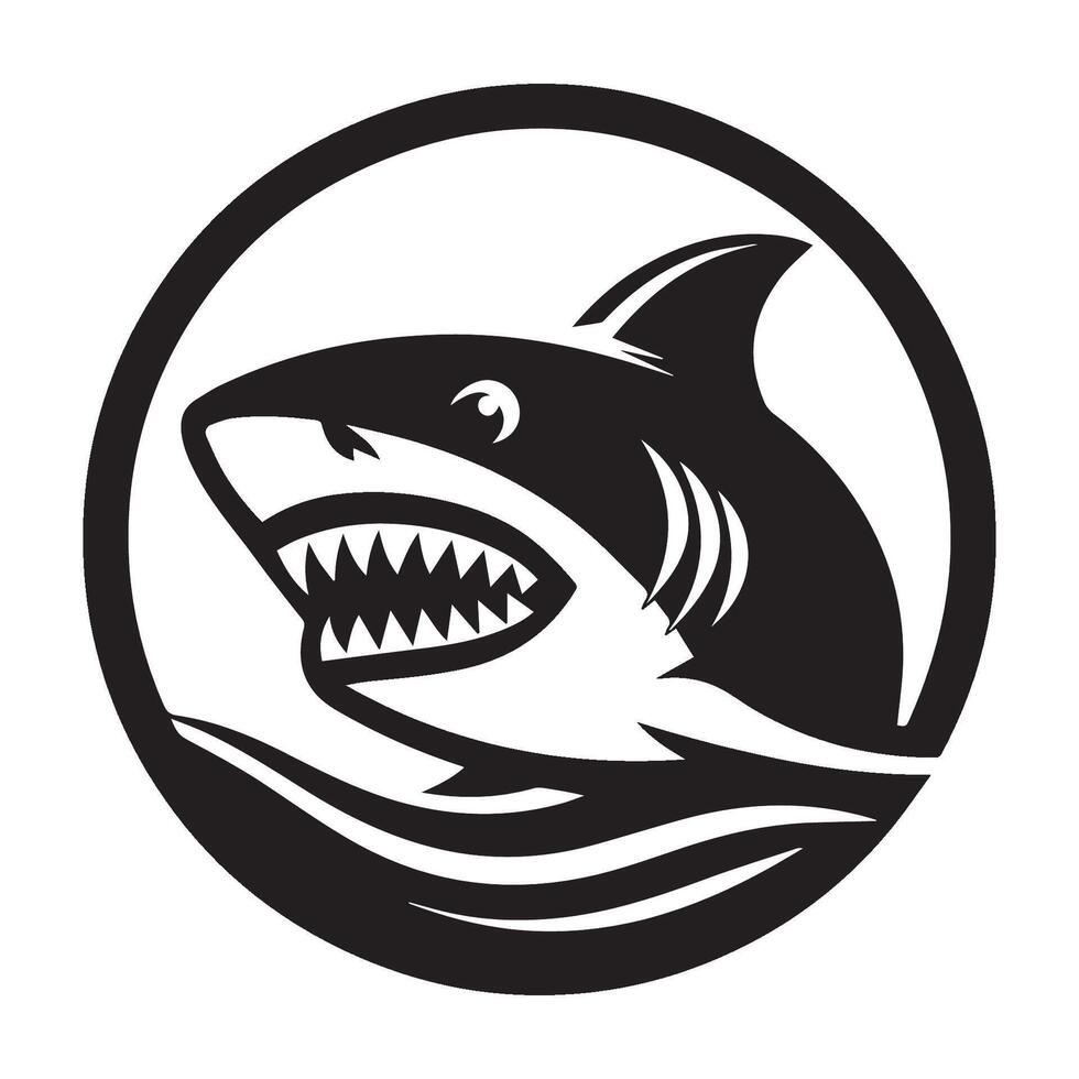 Angry shark logo design vector
