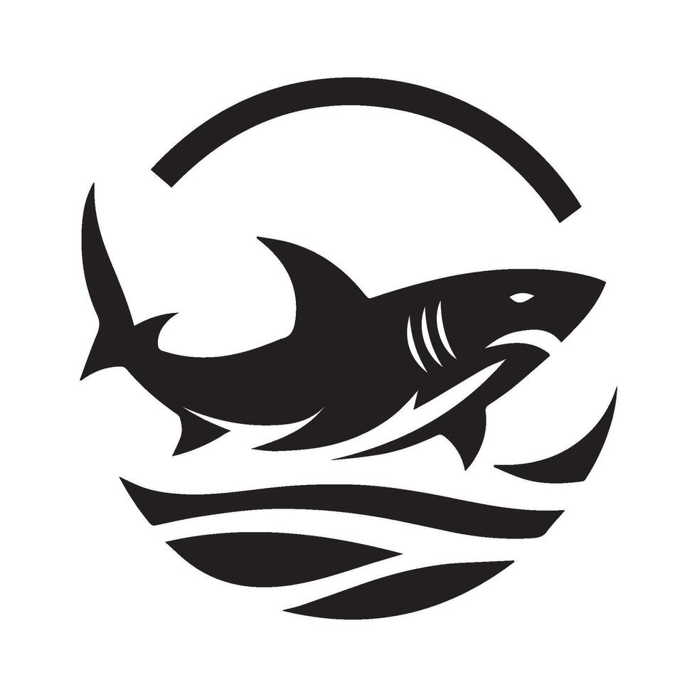 Minimalist shark logo vector