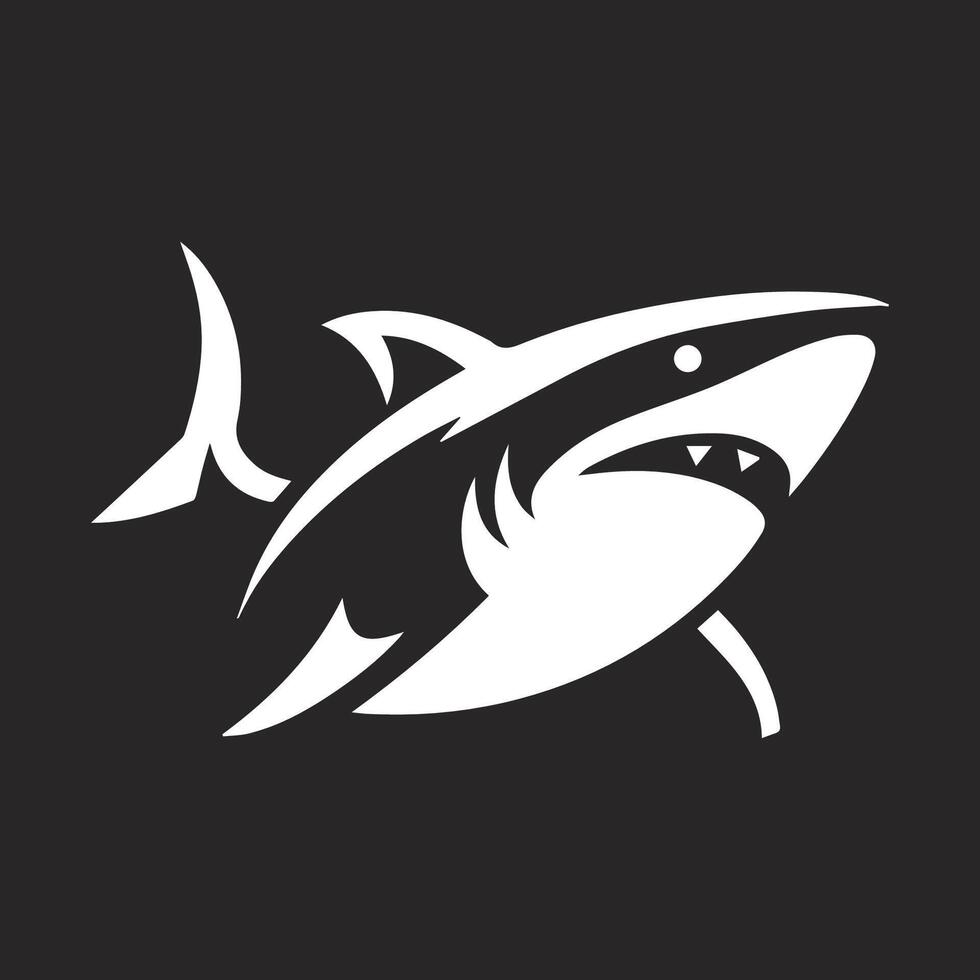 Black and white shark vector
