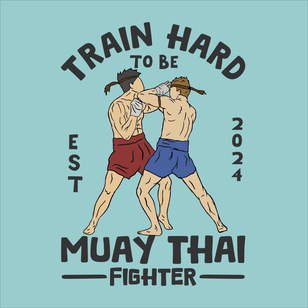 muay thai logo t shirt design vector