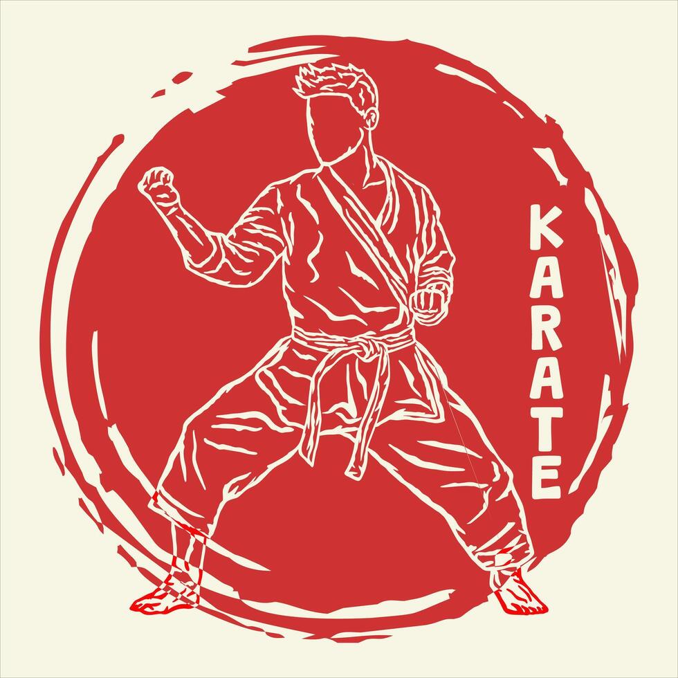 kárate silueta logo icono vector