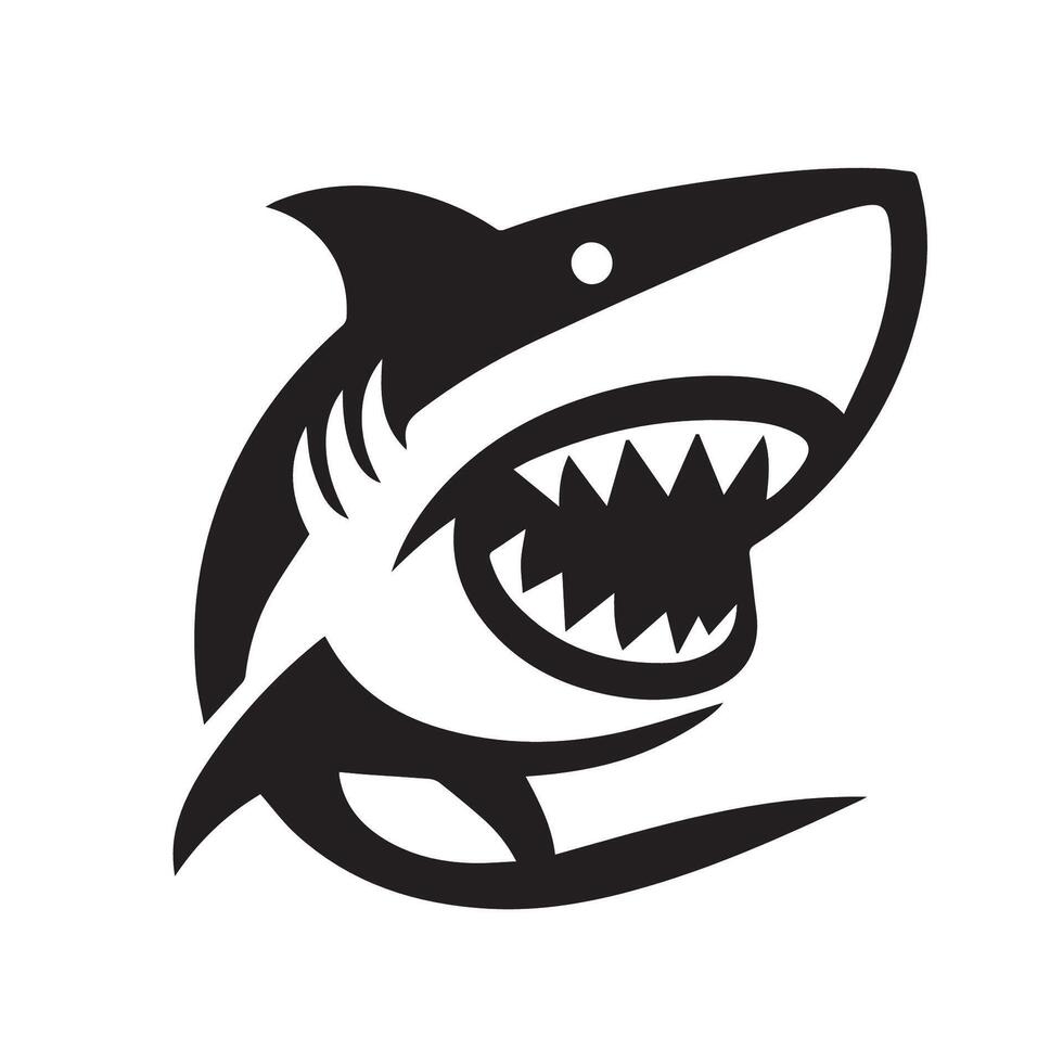 Angry shark logo vector