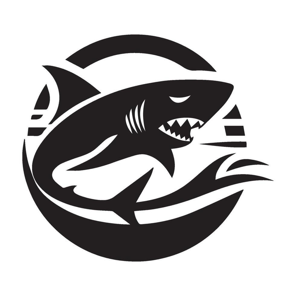 Minimalist shark silhouette vector