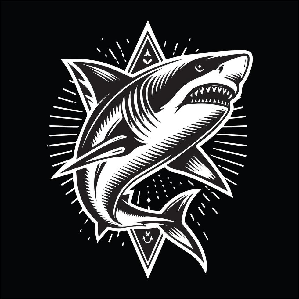 Shark minimalist illustration vector