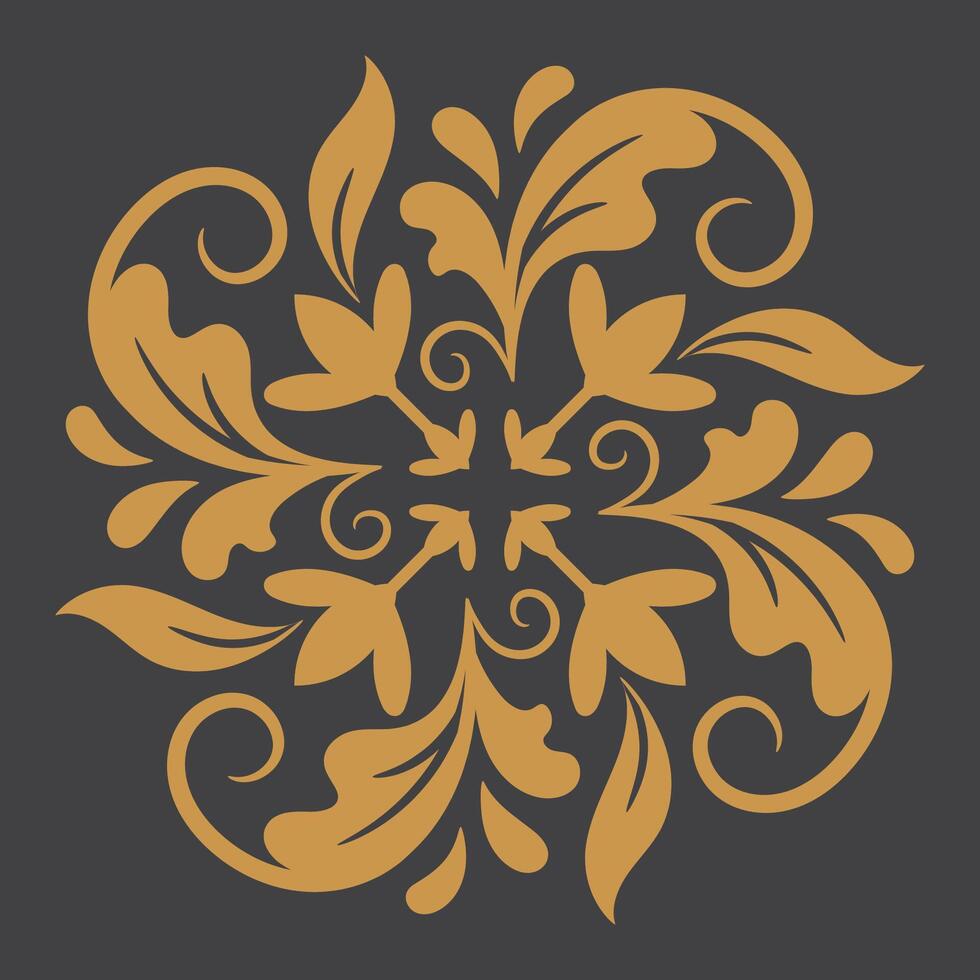 Golden Vintage mandala Ornament.Golden Border ornament. Classic oranate flower, star and mandala. Suitable for wedding invitation card. vector