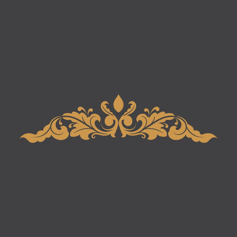 dorado Clásico ornamento.dorado frontera ornamento. floral dorado corona ornamento .adecuado para Boda invitación tarjeta. vector