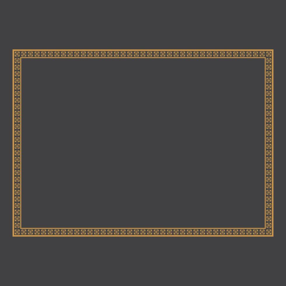 dorado Clásico marco ornamento en a4 tamaño.dorado frontera ornamento.adecuado para Boda invitación tarjeta. dorado caligráfico marco. vector