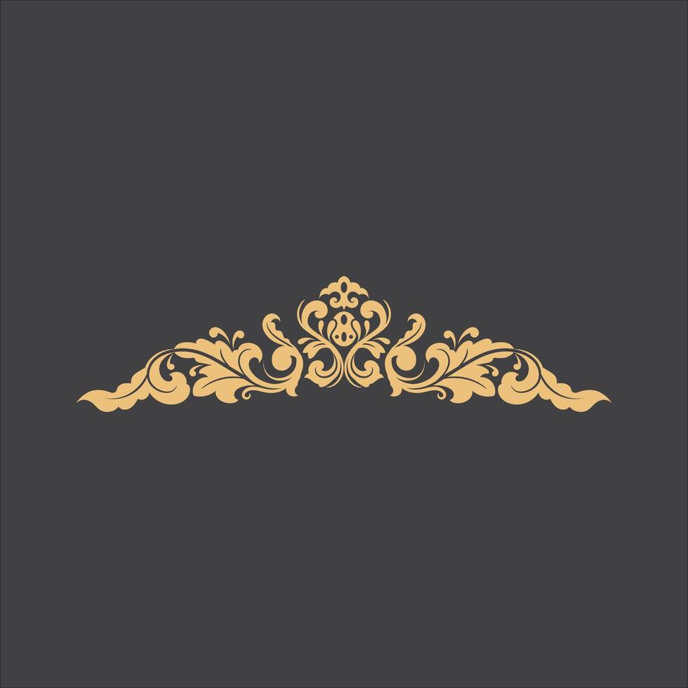 dorado Clásico ornamento.dorado frontera ornamento. floral dorado corona ornamento .adecuado para Boda invitación tarjeta. vector