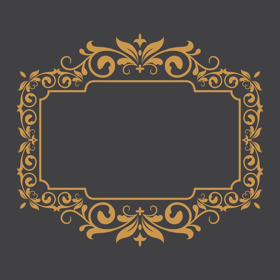 set of Golden Vintage frame Ornament . Golden Border ornament with crown. Vintage Name Tag ornament. Suitable for wedding invitation card. Vintage frame Ornament vector