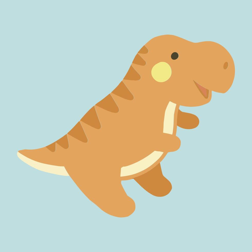 A cute yellow dinosaur vector