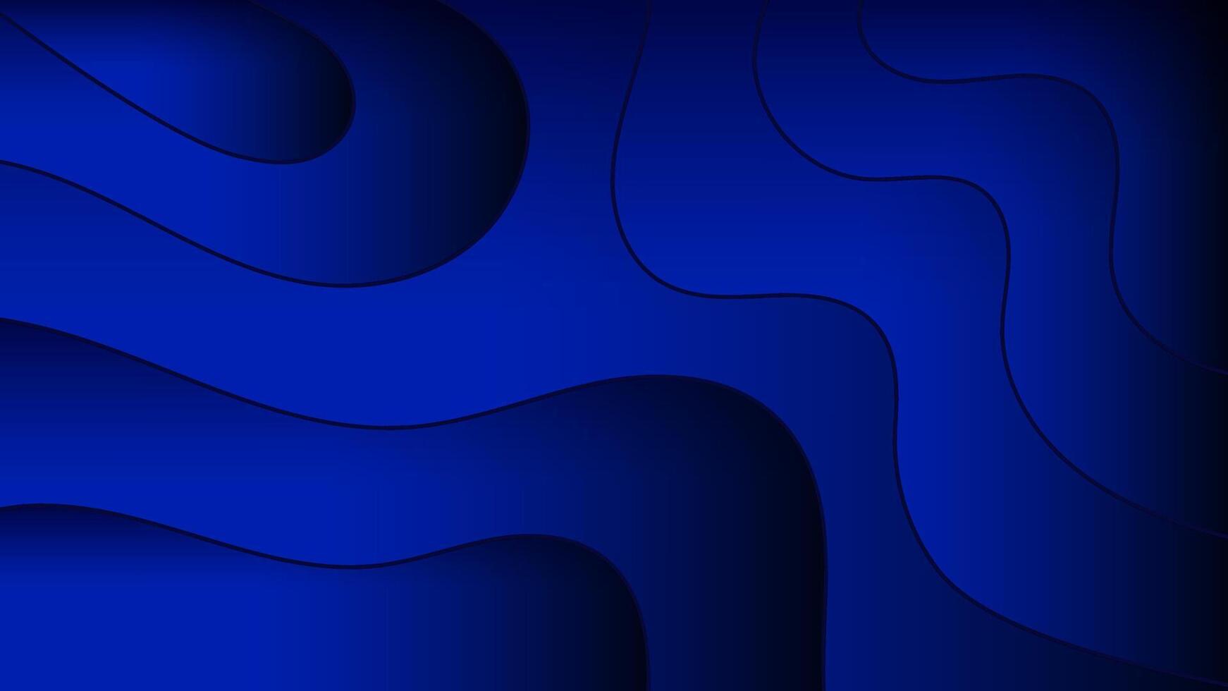 Abstract dark blue color with modern design wave lines background illustration. vector