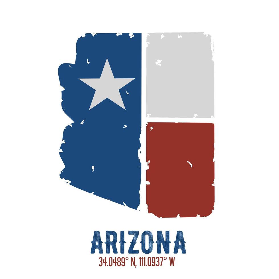 arizona grunge map with america pattern perfect for print, apparel, etc vector