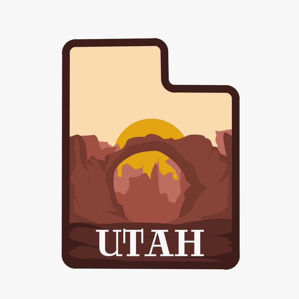 arches national park, utah state, perfect for print, appare, sticker, etc vector