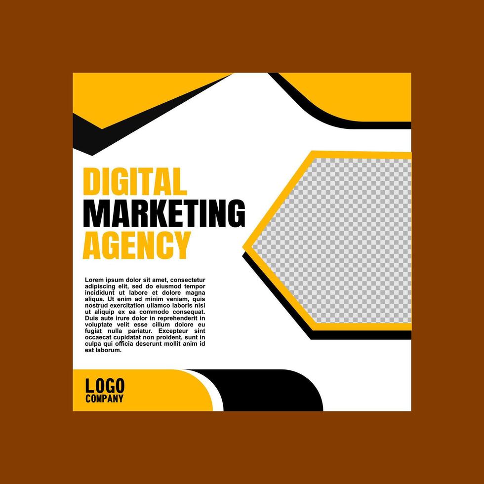 yellow social media post design for digital marketing companies vector