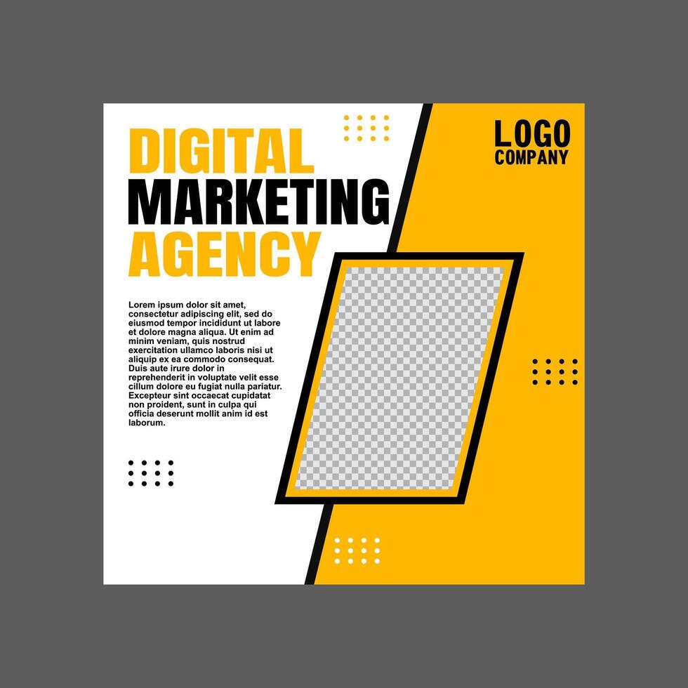 yellow social media post design for digital marketing companies vector