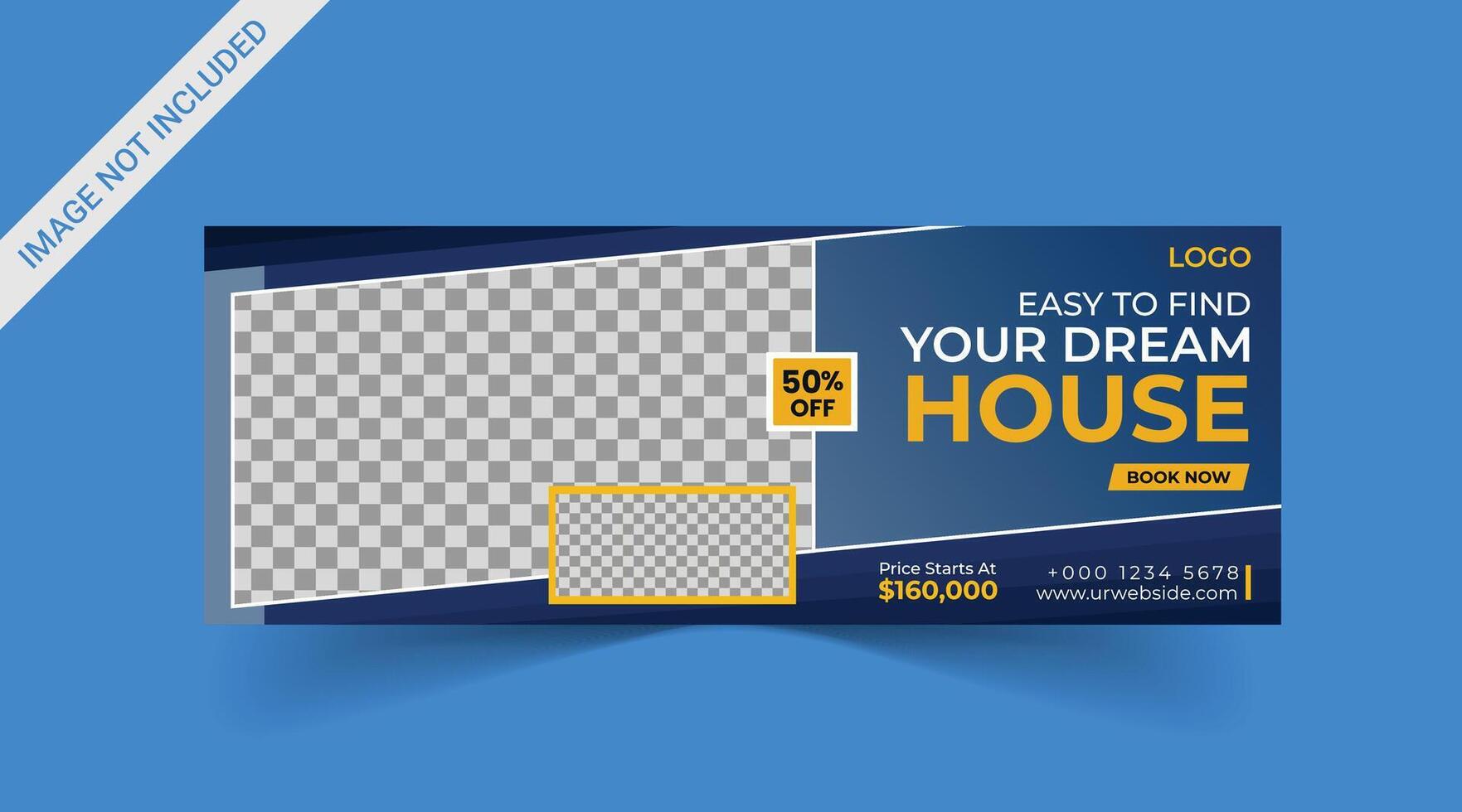 Real estate Social media cover banner. corporate real estate construction cover, social media post, web banner, template vector