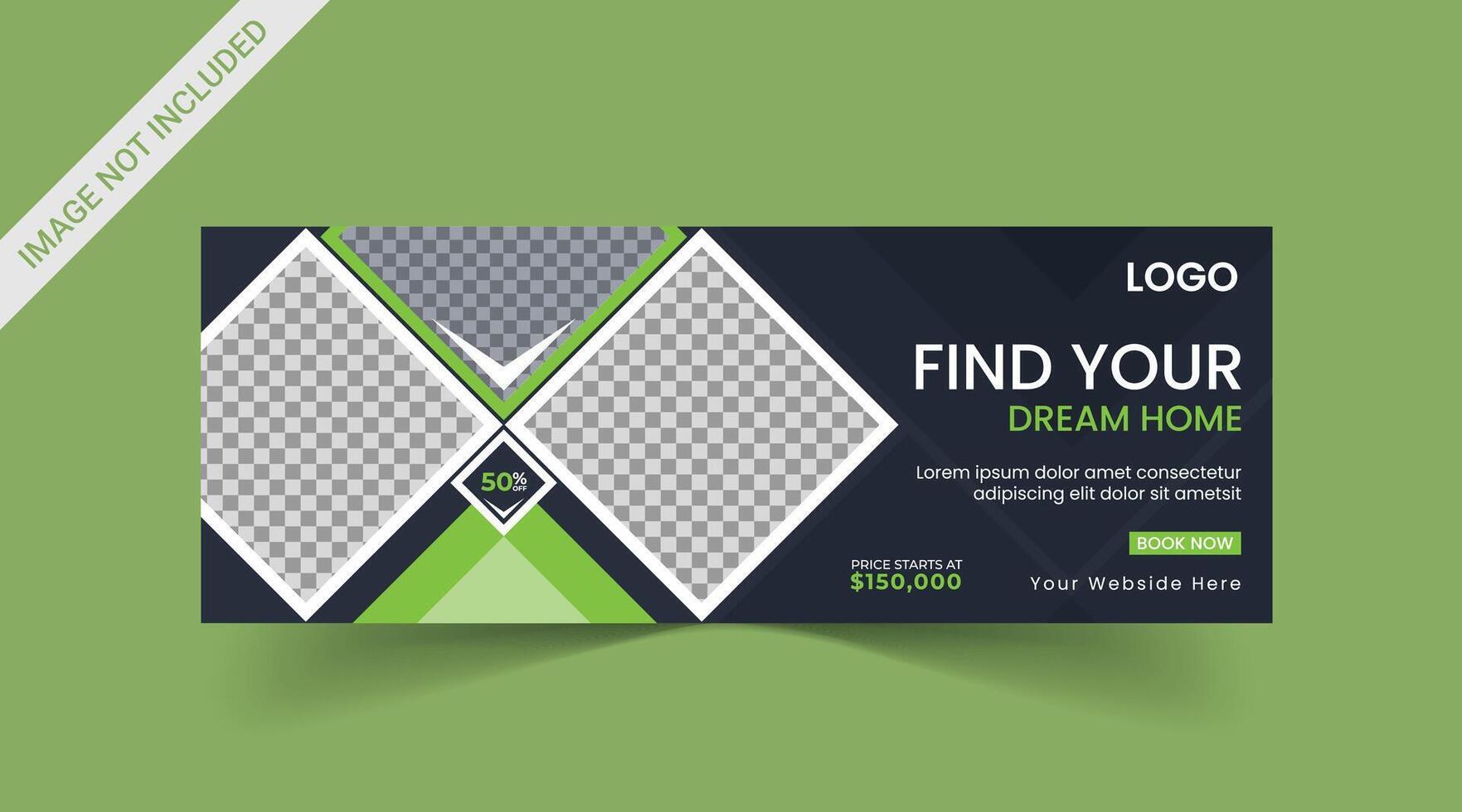 Real estate Social media cover banner. corporate real estate construction cover, social media post, web banner, template vector