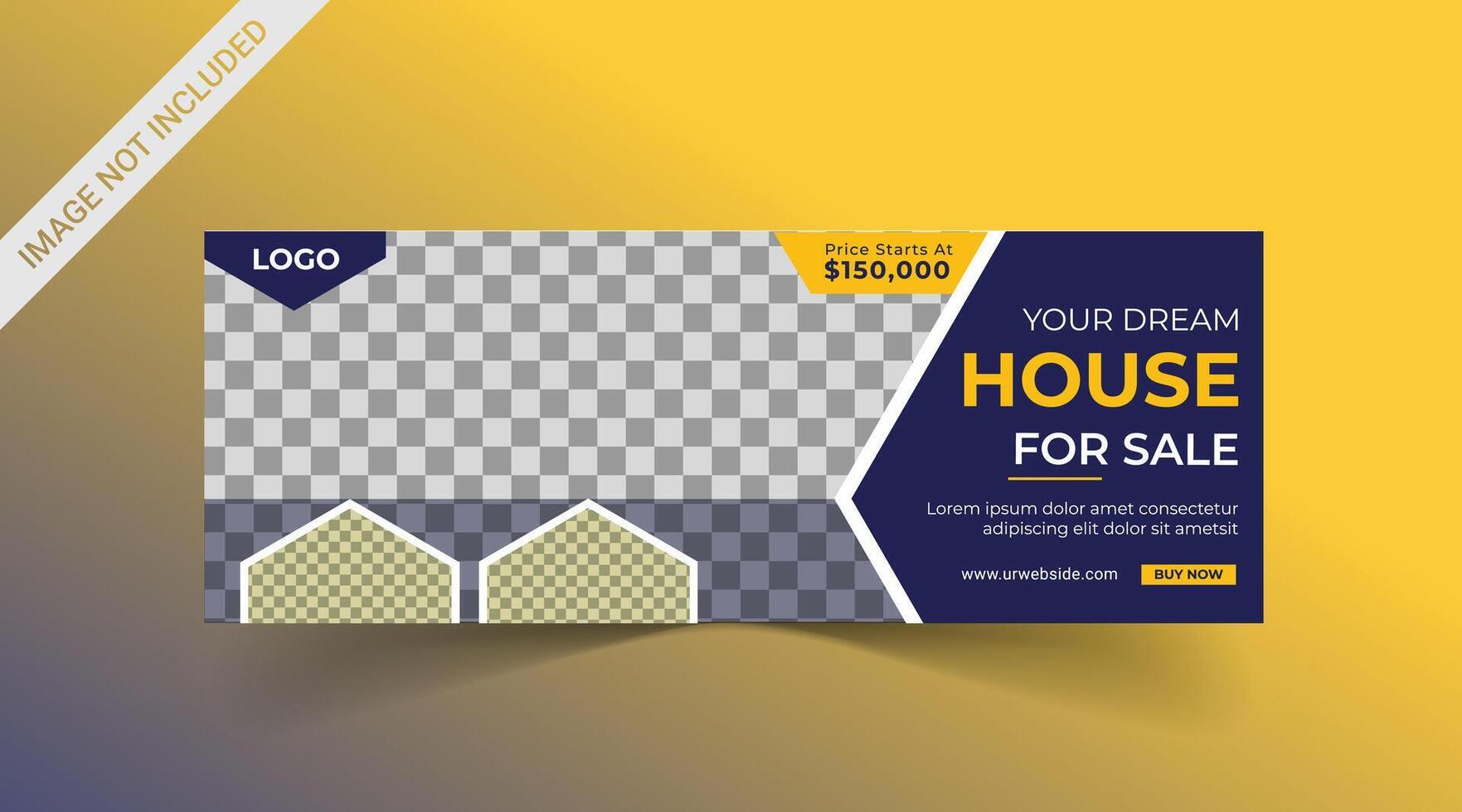 Real estate Social media cover banner. corporate real estate construction cover, social media post, web banner, template vector